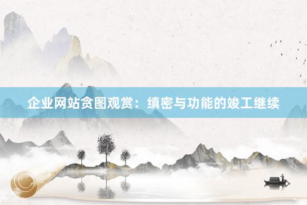 企业网站贪图观赏：缜密与功能的竣工继续